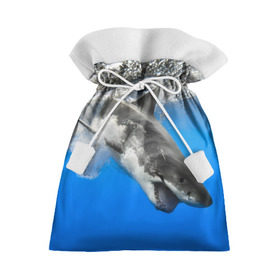 Подарочный 3D мешок с принтом Акула , 100% полиэстер | Размер: 29*39 см | shark | море | синий | челюсти