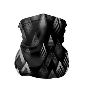 Бандана-труба 3D с принтом Ёлочки , 100% полиэстер, ткань с особыми свойствами — Activecool | плотность 150‒180 г/м2; хорошо тянется, но сохраняет форму | геометрия | серый | треугольник | черный