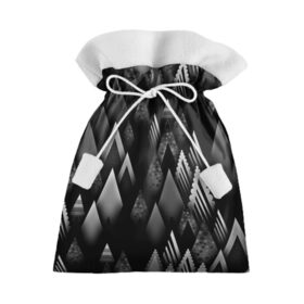 Подарочный 3D мешок с принтом Ёлочки , 100% полиэстер | Размер: 29*39 см | Тематика изображения на принте: геометрия | серый | треугольник | черный