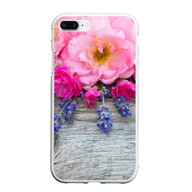 Чехол для iPhone 7Plus/8 Plus матовый с принтом Весенний аромат , Силикон | Область печати: задняя сторона чехла, без боковых панелей | желтый | красный | любовь | новинки | подарок | розы | сердце | текстура | тюльпаны | цветы