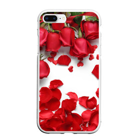 Чехол для iPhone 7Plus/8 Plus матовый с принтом Сильные чуства , Силикон | Область печати: задняя сторона чехла, без боковых панелей | желтый | красный | любовь | новинки | подарок | розы | сердце | текстура | тюльпаны | цветы
