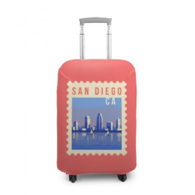 Чехол для чемодана 3D с принтом Сан Диего , 86% полиэфир, 14% спандекс | двустороннее нанесение принта, прорези для ручек и колес | california | san diego | америка | калифорния | сан диего | сша
