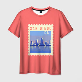 Мужская футболка 3D с принтом Сан Диего , 100% полиэфир | прямой крой, круглый вырез горловины, длина до линии бедер | california | san diego | америка | калифорния | сан диего | сша