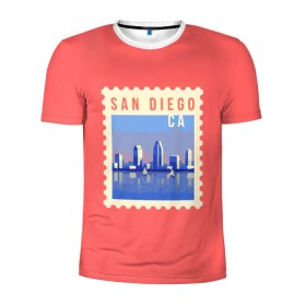 Мужская футболка 3D спортивная с принтом Сан Диего , 100% полиэстер с улучшенными характеристиками | приталенный силуэт, круглая горловина, широкие плечи, сужается к линии бедра | california | san diego | америка | калифорния | сан диего | сша
