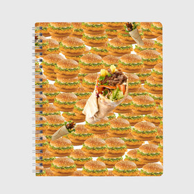 Тетрадь с принтом Best food ever , 100% бумага | 48 листов, плотность листов — 60 г/м2, плотность картонной обложки — 250 г/м2. Листы скреплены сбоку удобной пружинной спиралью. Уголки страниц и обложки скругленные. Цвет линий — светло-серый
 | burger | fast food | бургер | донер | фастфуд | шава | шаурма