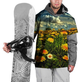 Накидка на куртку 3D с принтом Одуванчики , 100% полиэстер |  | Тематика изображения на принте: пейзаж | поле | цветы