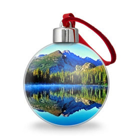 Ёлочный шар с принтом Switzerland , Пластик | Диаметр: 77 мм | Тематика изображения на принте: kander valley | switzerland | вечер | вода | горы | деревья | зима | лес | огни | озеро | парк | подсветка | снег | швейцария