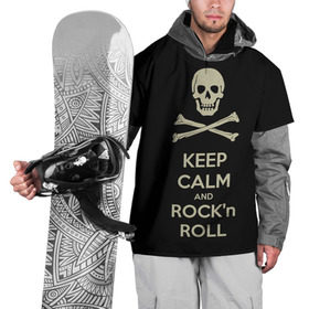 Накидка на куртку 3D с принтом Keep Calm and ROCK , 100% полиэстер |  | Тематика изображения на принте: music | rock | rock and roll | музыка | рок