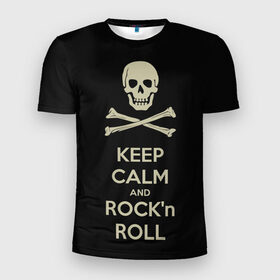 Мужская футболка 3D спортивная с принтом Keep Calm and ROCK , 100% полиэстер с улучшенными характеристиками | приталенный силуэт, круглая горловина, широкие плечи, сужается к линии бедра | Тематика изображения на принте: music | rock | rock and roll | музыка | рок