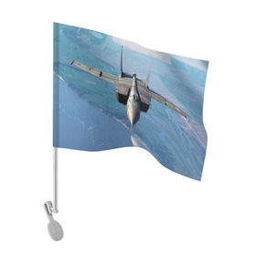 Флаг для автомобиля с принтом МиГ-31 , 100% полиэстер | Размер: 30*21 см | самолет