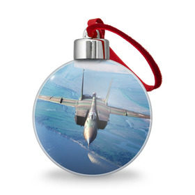 Ёлочный шар с принтом МиГ-31 , Пластик | Диаметр: 77 мм | Тематика изображения на принте: самолет