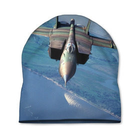 Шапка 3D с принтом МиГ-31 , 100% полиэстер | универсальный размер, печать по всей поверхности изделия | самолет