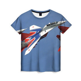 Женская футболка 3D с принтом Стрижи , 100% полиэфир ( синтетическое хлопкоподобное полотно) | прямой крой, круглый вырез горловины, длина до линии бедер | самолет