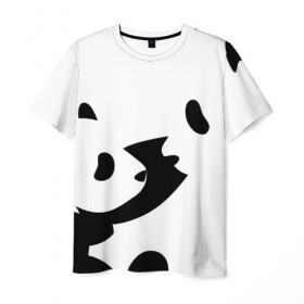 Мужская футболка 3D с принтом Силуэт панд , 100% полиэфир | прямой крой, круглый вырез горловины, длина до линии бедер | бамбук | животное | медведь