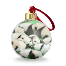 Ёлочный шар с принтом Новорожденные панды , Пластик | Диаметр: 77 мм | бамбук | животное | медведь