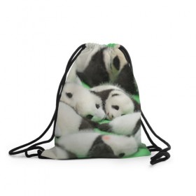 Рюкзак-мешок 3D с принтом Новорожденные панды , 100% полиэстер | плотность ткани — 200 г/м2, размер — 35 х 45 см; лямки — толстые шнурки, застежка на шнуровке, без карманов и подкладки | бамбук | животное | медведь