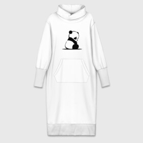 Платье удлиненное хлопок с принтом Грустный панда ,  |  | бамбук | животное | медведь
