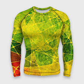 Мужской рашгард 3D с принтом Particles ,  |  | Тематика изображения на принте: желтый | зеленый | потертый | треугольники | яркий