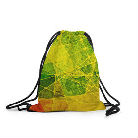Рюкзак-мешок 3D с принтом Particles , 100% полиэстер | плотность ткани — 200 г/м2, размер — 35 х 45 см; лямки — толстые шнурки, застежка на шнуровке, без карманов и подкладки | Тематика изображения на принте: желтый | зеленый | потертый | треугольники | яркий