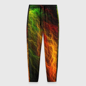 Мужские брюки 3D с принтом Цветные линии , 100% полиэстер | манжеты по низу, эластичный пояс регулируется шнурком, по бокам два кармана без застежек, внутренняя часть кармана из мелкой сетки | молния | пестрый | разноцветный