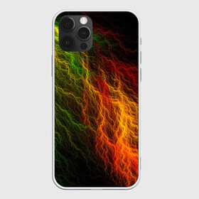 Чехол для iPhone 12 Pro Max с принтом Цветные линии , Силикон |  | молния | пестрый | разноцветный