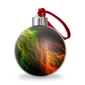 Ёлочный шар с принтом Цветные линии , Пластик | Диаметр: 77 мм | молния | пестрый | разноцветный
