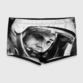 Мужские купальные плавки 3D с принтом Юрий Гагарин , Полиэстер 85%, Спандекс 15% |  | первый космонавт