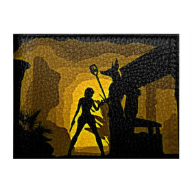 Обложка для студенческого билета с принтом Tomb Raider , натуральная кожа | Размер: 11*8 см; Печать на всей внешней стороне | Тематика изображения на принте: желтый | лара крофт | черный