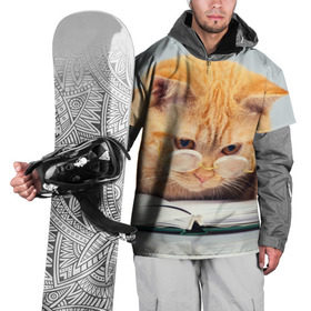 Накидка на куртку 3D с принтом Кот ученый , 100% полиэстер |  | грустный | добрый | животное | киса | киска | кот | котенок | котэ | кошка | красивый | лапа | лапка | ласковый | милый | очки | прикольный | рыжий | смешной | унылый | усатый | шерсть