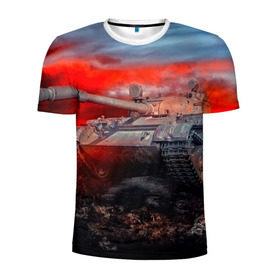 Мужская футболка 3D спортивная с принтом Tank , 100% полиэстер с улучшенными характеристиками | приталенный силуэт, круглая горловина, широкие плечи, сужается к линии бедра | 3d | 9 мая | война | огонь | победа | танк | танкист | техника