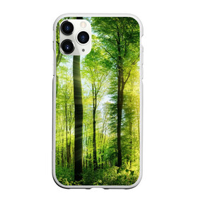 Чехол для iPhone 11 Pro матовый с принтом Солнечный лес , Силикон |  | Тематика изображения на принте: деревья | зелень | лес | лето | лучи солнца | солнце | тайга