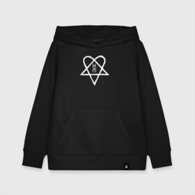 Детская толстовка хлопок с принтом HIM Heartagram (белая) , 100% хлопок | Круглый горловой вырез, эластичные манжеты, пояс, капюшен | Тематика изображения на принте: heartagram | him | love metal | ville valo | вилле вало | хим