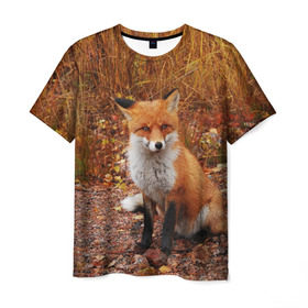 Мужская футболка 3D с принтом Лиса , 100% полиэфир | прямой крой, круглый вырез горловины, длина до линии бедер | Тематика изображения на принте: fox | животное | зверь | красивая | лес | лис | лиса | лисенок | лисица | лисичка | мех | патрикеевна | песец | плутовка | прикольная | природа | рыжая | рыжий цвет | сказка | хвост | хитрая | хищник