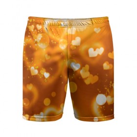 Мужские шорты 3D спортивные с принтом Сердечки в золоте ,  |  | Тематика изображения на принте: желтый | золотое | сердечки | яркий