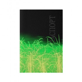 Обложка для паспорта матовая кожа с принтом Зеленые искры , натуральная матовая кожа | размер 19,3 х 13,7 см; прозрачные пластиковые крепления | 3d | абстракция | брызги | зеленый | искры | линии | полосы | прикольные | салют | свет | узоры | яркие