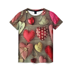 Женская футболка 3D с принтом Плюшевые сердечки , 100% полиэфир ( синтетическое хлопкоподобное полотно) | прямой крой, круглый вырез горловины, длина до линии бедер | 3d | абстракция | день святого валентина | игрушки | любовь | много | плюшевые | праздник | прикольные | разные | сердечки | цветные | яркие