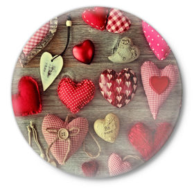 Значок с принтом Плюшевые сердечки ,  металл | круглая форма, металлическая застежка в виде булавки | 3d | абстракция | день святого валентина | игрушки | любовь | много | плюшевые | праздник | прикольные | разные | сердечки | цветные | яркие