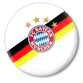 Значок с принтом ФК Бавария ,  металл | круглая форма, металлическая застежка в виде булавки | bayern | bayern munchen | fc | football | munchen | бавария | германия | футбол | футбольные | футбольный клуб