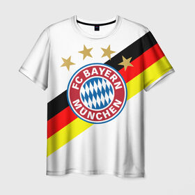 Мужская футболка 3D с принтом ФК Бавария , 100% полиэфир | прямой крой, круглый вырез горловины, длина до линии бедер | bayern | bayern munchen | fc | football | munchen | бавария | германия | футбол | футбольные | футбольный клуб