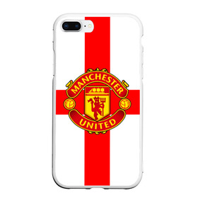 Чехол для iPhone 7Plus/8 Plus матовый с принтом Manchester united , Силикон | Область печати: задняя сторона чехла, без боковых панелей | Тематика изображения на принте: 3д | fc | manchester united | mu | англия | британия | игра | канониры | красные дьяволы | лондон | манчестер | мю | флаг | флаг британии | футбол | эмблема