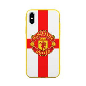 Чехол для Apple iPhone X силиконовый матовый с принтом Manchester united , Силикон | Печать на задней стороне чехла, без боковой панели | 3д | fc | manchester united | mu | англия | британия | игра | канониры | красные дьяволы | лондон | манчестер | мю | флаг | флаг британии | футбол | эмблема