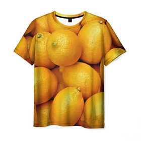 Мужская футболка 3D с принтом Лимончики , 100% полиэфир | прямой крой, круглый вырез горловины, длина до линии бедер | Тематика изображения на принте: 3d | витамин | еда | желтый | лето | лимон | много | пища | прикольные | сочные | фрукты | цитрус | яркие
