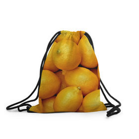 Рюкзак-мешок 3D с принтом Лимончики , 100% полиэстер | плотность ткани — 200 г/м2, размер — 35 х 45 см; лямки — толстые шнурки, застежка на шнуровке, без карманов и подкладки | Тематика изображения на принте: 3d | витамин | еда | желтый | лето | лимон | много | пища | прикольные | сочные | фрукты | цитрус | яркие