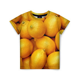 Детская футболка 3D с принтом Лимончики , 100% гипоаллергенный полиэфир | прямой крой, круглый вырез горловины, длина до линии бедер, чуть спущенное плечо, ткань немного тянется | 3d | витамин | еда | желтый | лето | лимон | много | пища | прикольные | сочные | фрукты | цитрус | яркие