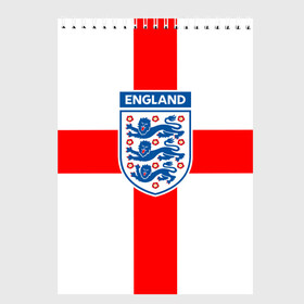 Скетчбук с принтом Сборная Англии , 100% бумага
 | 48 листов, плотность листов — 100 г/м2, плотность картонной обложки — 250 г/м2. Листы скреплены сверху удобной пружинной спиралью | англия | игра | лондон | сборная | футбол