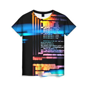 Женская футболка 3D с принтом Programming , 100% полиэфир ( синтетическое хлопкоподобное полотно) | прямой крой, круглый вырез горловины, длина до линии бедер | 3d | codding | coding | computer | programing | админам | информатика | программа | программистам | программный код
