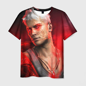 Мужская футболка 3D с принтом cry , 100% полиэфир | прямой крой, круглый вырез горловины, длина до линии бедер | Тематика изображения на принте: devil | dmc | may | игра