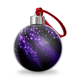 Ёлочный шар с принтом Twinkle , Пластик | Диаметр: 77 мм | 3d | абстракция | блеск | линии | лучи | огоньки | полосы | прикольные | пятна | свет | темный | фиолетовый | яркие