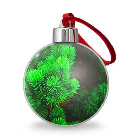 Ёлочный шар с принтом Зелёная ель , Пластик | Диаметр: 77 мм | 3d | ёлка | ель | зелёный | лес | новый год | праздник | природа | текстура | фон
