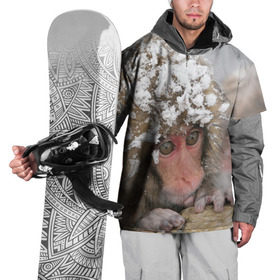 Накидка на куртку 3D с принтом Обезьянка и зима , 100% полиэстер |  | бабуин | гамадрил | гиббон | горилла | гуманоид | дарвин | животное | зоопарк | кинг конг | мартышка | маугли | обезьяна | орангутанг | предок | примат | рожа | хомо сапиенс | шимпанзе